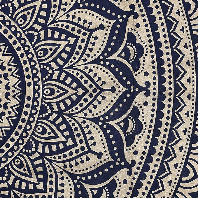 popular handicrafts tapestry wall hanging hippie ombre mandala bohemian hippy psychedelic design indian tapestries bedspread 30 x 40 inches (76 x 101 cms), blue gold