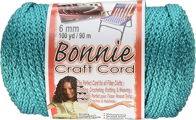 Bonnie Macrame Craft Cord 6mmX100yd, Turquoise