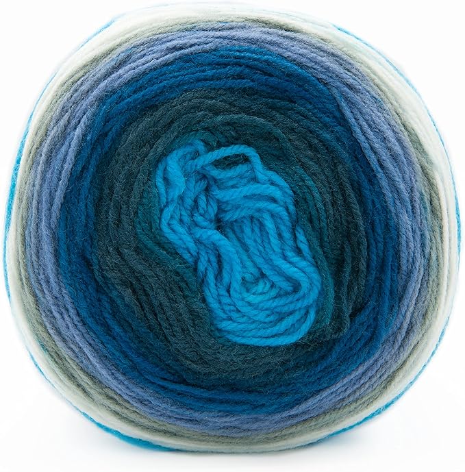 Lion Brand Yarn, Mandala DK Lightweight Yarn for Knitting, Crochet, and Crafts, Mermaid, 1 Pack, Self-Striping Acrylic Fiber for Baby Blankets, Multicolor Shawls and Variegated Cardigans