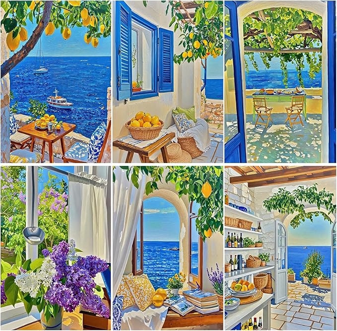 DOTZSO Diamond Art Kits for Adults, 5D Seaside Diamond Painting Kits for Adults,DIY Full Drill Diamond Art Painting Kits Gem Art and Crafts 11.8x15.7 (Inches)