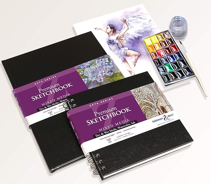 Stillman & Birn Zeta Series Hardbound Sketchbook, 5.5" x 8.5", 270 gsm (Extra Heavyweight), White Paper, Smooth Surface
