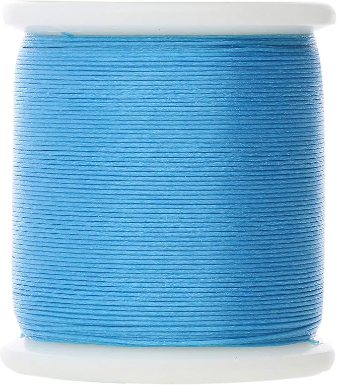 KO Nylon Beading Thread, Turquoise Color, Japanese Pre-Waxed 100% Nylon, 330TEX, Tangle Resistant Knotting Cords, 50m /55 yds Spool, Use for Seed Bead Projects, Loom Work & Bead Weaving