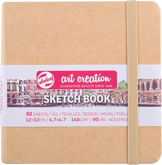 talens japan t9314-434m 452361 art creation sketchbook, drawing notebook, 4.7 x 4.7 inches (12 x 12 cm), craft paper