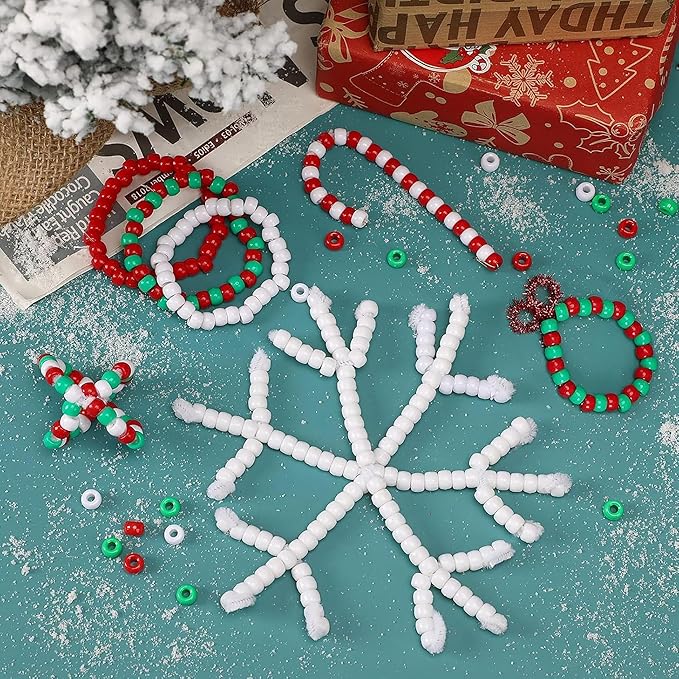 gmma red white blue green pony beads for bracelets christmas beads for friendship bracelets 1000 pcs independent day plastic beads for diy necklace jewelry making supplies