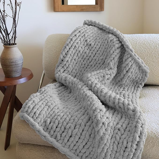 Jumbo Chunky Yarn for Hand Knitting - Super Thick Chenille Chunky Yarn for Crocheting - Extra Soft Bulky Fluffy Blanket Big Yarn 8 Jumbo Pack (27yds,8 oz Each Skein)