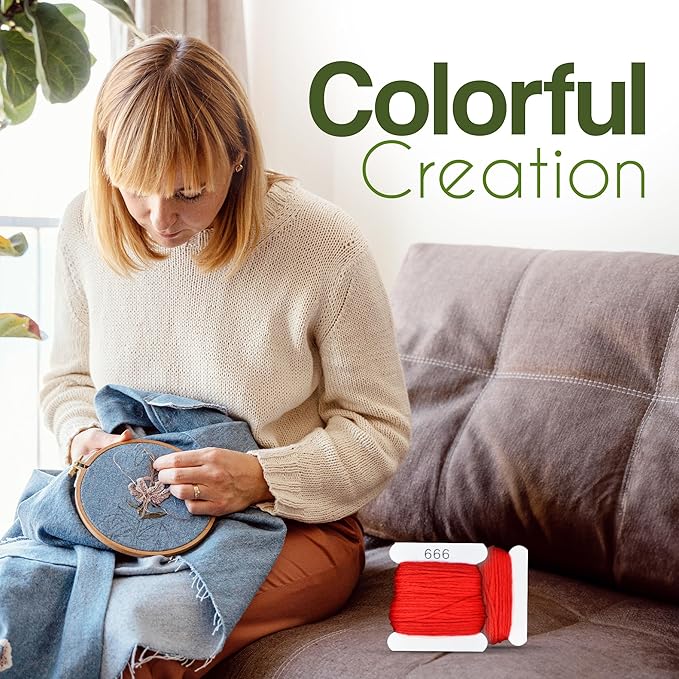 Embroidery Floss Kit and Refills - Cotton Threads - DMC Color Coding for Cross Stitch, String Crafts, Friendship Bracelets