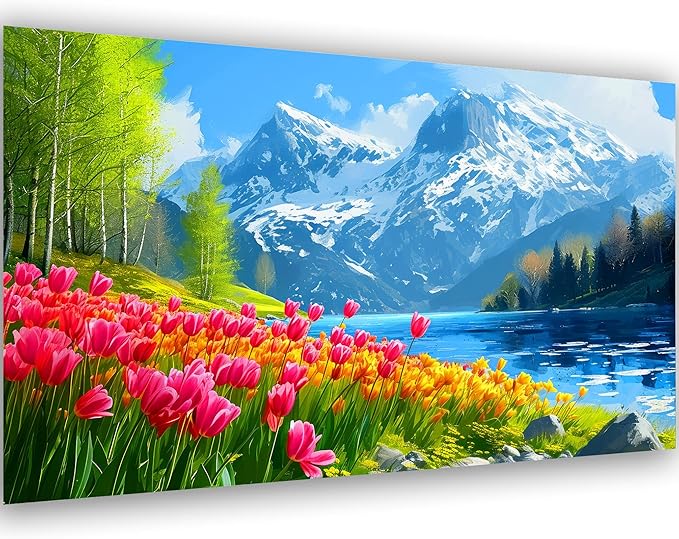5D Extra Large Diamond Art Kits for Adults - Large Landscape Diamond Painting Kits for Adults Beginners, DIY Large Size Diamond Gem Art Dots Painting Kits for Home Walls Decor Gifts 27.6x16inch