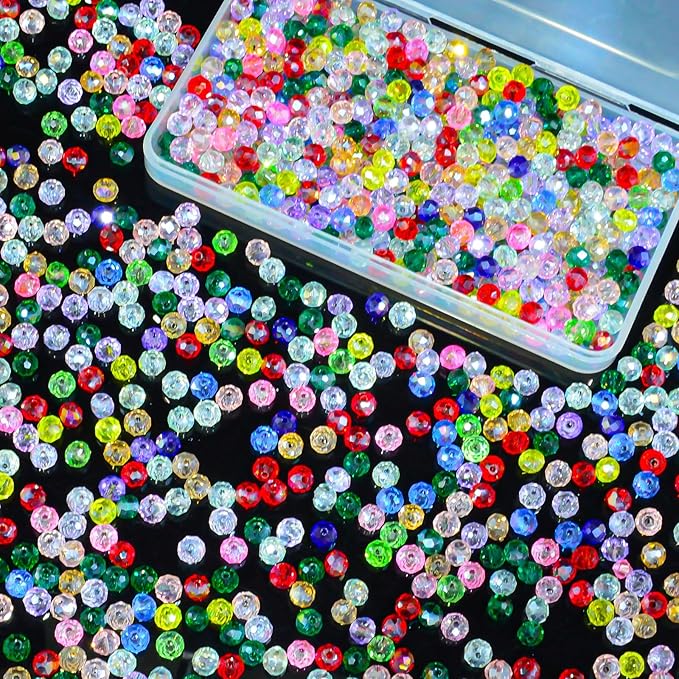 laopottbeads 500pcs 6mm colors random crystal glass beads for jewelry making beads for bracelets necklace pendants making supplies(mixed colors)