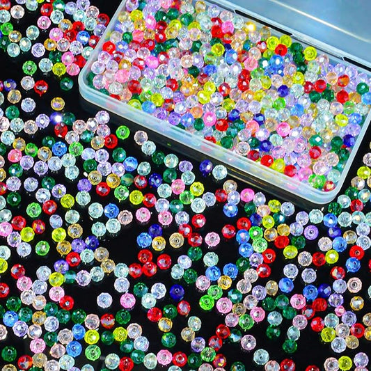 laopottbeads 500pcs 6mm colors random crystal glass beads for jewelry making beads for bracelets necklace pendants making supplies(mixed colors)