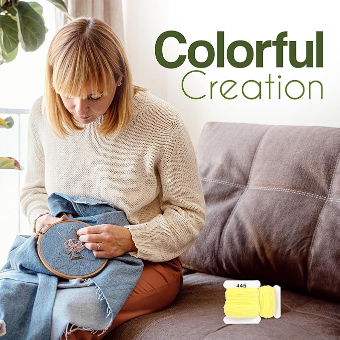 Embroidery Floss Kit and Refills - Cotton Threads - DMC Color Coding for Cross Stitch, String Crafts, Friendship Bracelets