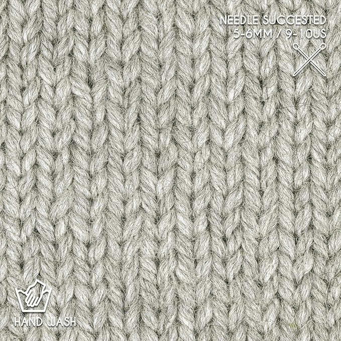 Bulky Set (6 x 1.75 oz) Super Soft Baby Alpaca Knitting Yarn Silver Gray 328 Yards