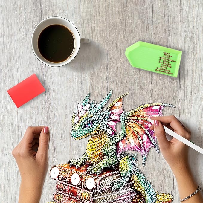 SENQAO Dragon Hanging Diamond Art Painting Kits for Adults Beginners, 5D Special Shape Diamond Art Kits, Dragon Crystal Rhinestones Diamond Gem Art Painting for Home Garden Wall Decor