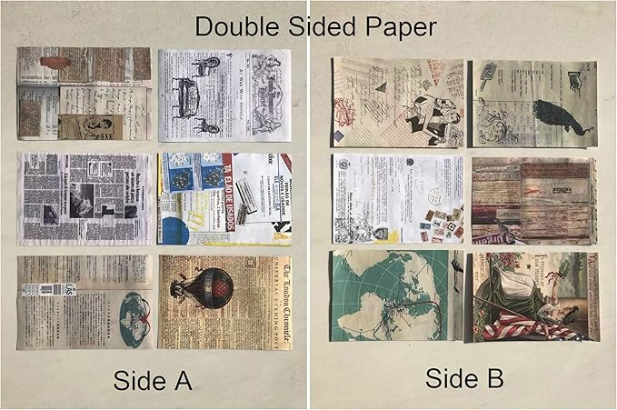 Vintage Aesthetic Memorial Adhesive Handcrafts Washi Sticker Pack, Artsy Antique Paper Decals Supplies for Old-Time Travel Crafts Material Set
