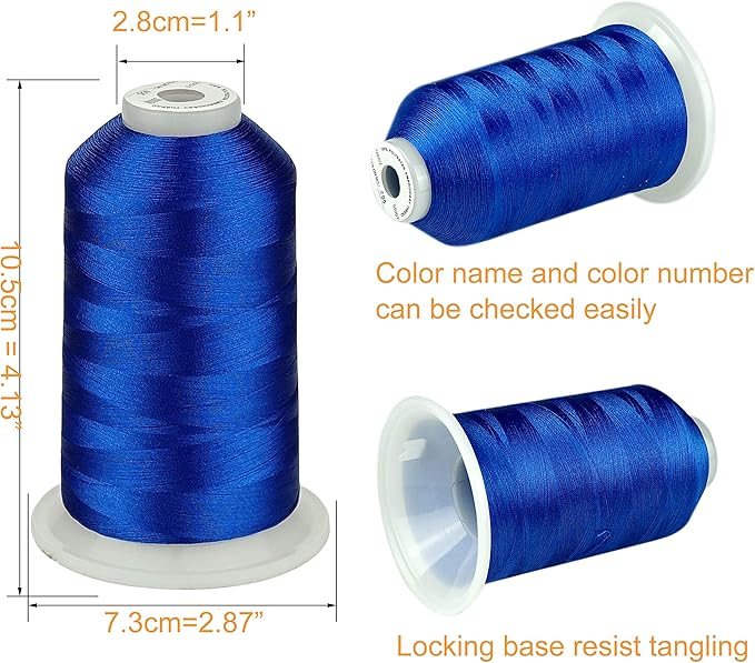 Simthread - 33 Selections - Various Assorted Color Packs of Polyester Embroidery Machine Thread Huge Spool 5500Y for All Purpose Sewing Embroidery Machines - Essential Color 2