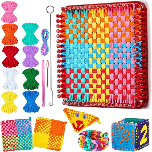 REENLIV Upgraded Weaving Loom Kit Toys for Kids & Adults, DIY Arts & Crafts, Easy Potholder Loom Knitting Activity for Beginners, Ideal Gifts for Girls Ages 5 6 7 8-12 13 Years Old, 252 Craft Loops