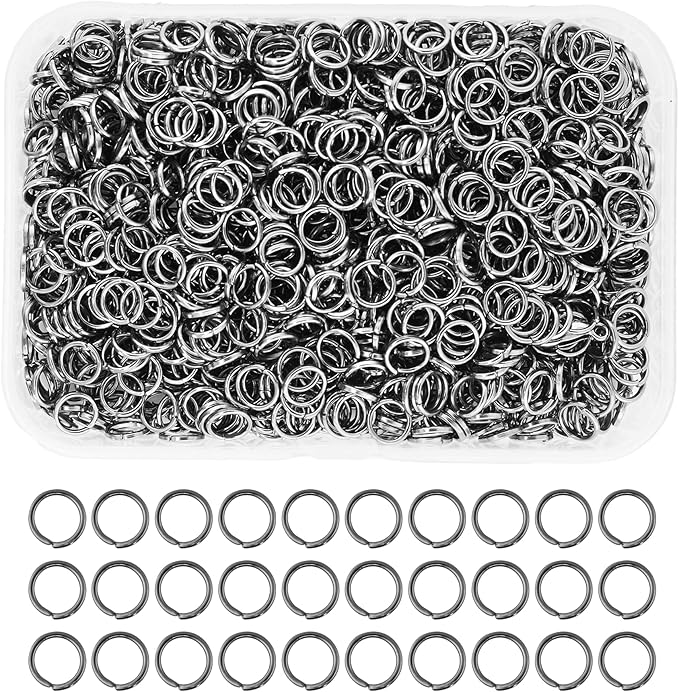 Mandala Crafts Assorted Gunmetal Jump Rings Jewelry Findings Metal O Rings for Jewelry Making Supplies - 2000 5mm Small Open Jump Rings Kit for Necklace Earring