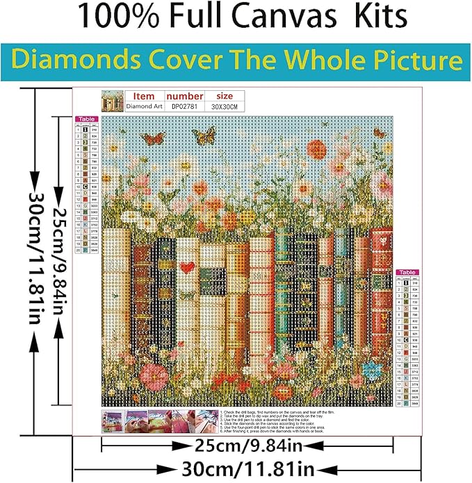ARPADAMO Diamond Art Kits for Adults,5D Book Diamond Painting DIY Flowers Diamond Art Diamond Painting Kits for Adult,Round Full Drill Diamonds, Diamond Art Kits for Home Decor-12x12inch