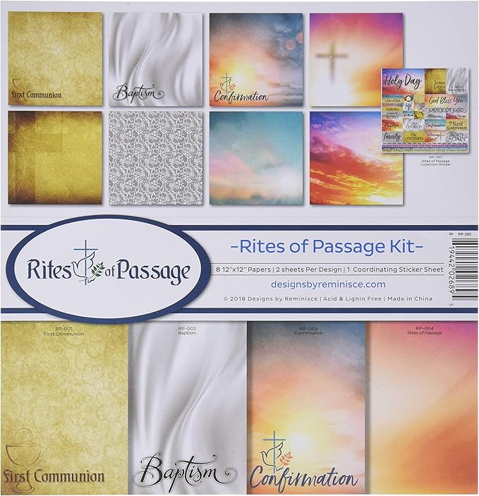 Reminisce Rites of Passage Scrapbook Collection Kit, Multi Color Palette, 12x12 inches
