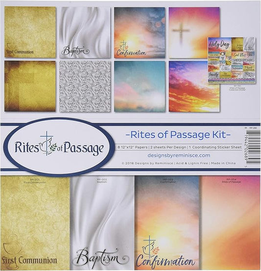 Reminisce Rites of Passage Scrapbook Collection Kit, Multi Color Palette, 12x12 inches