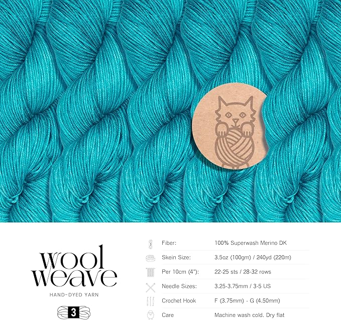 Superwash Merino Wool Yarn for Knitting & Crocheting - Hand Dyed Yarns, 100gr, 240 Yards, Dk Weight - Luxurious, Soft & Durable Emerald Green Yarn