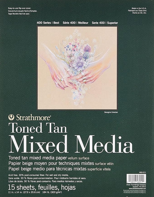 Strathmore Toned Mixed Media Paper Toned Tan 11"X14"-15 Sheets -62462211