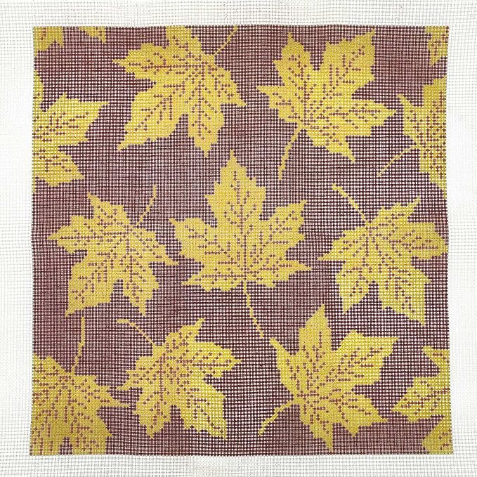 Howie's Needlepoint Needlepoint Kits for Adults, Pillow Front Cross Stitch Kit with Embroidery Pattern on Canvas, Yarn, 2 Needles and Instruction, 16 x 16inch(Maple Leaf)