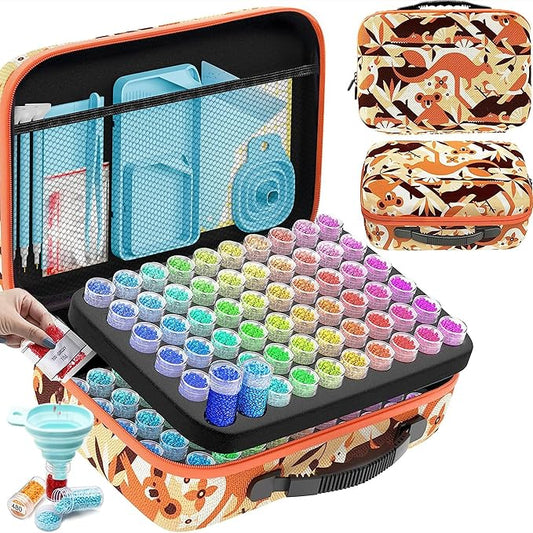 ARTDOT 120 Slots Storage Container for Diamond Art Kits for Adults,Portable Bead Storage Boxes for Diamond Painting Accessories and Tools