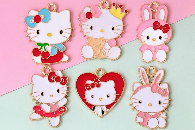 Anjulery 36 Pieces Enamel Cat Charms for Jewelry Making - Cute Kitty Charm for Bracelets Necklaces Earrings Pendants Crafts (36Pcs K6B)