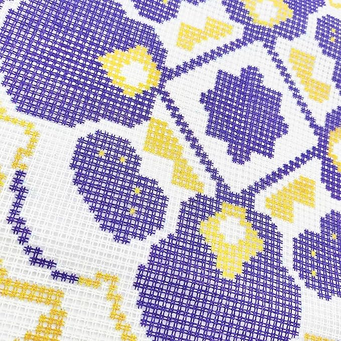 Howie's Needlepoint Needlepoint Kits for Adults, Pillow Front Cross Stitch Kit with Embroidery Pattern on Canvas, Yarn, 2 Needles and Instruction, 16 x 16inch(Vintage Pattern)