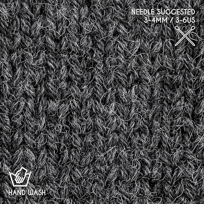 Worsted Set (6 x 1.75 oz) Super Soft Baby Alpaca Knitting Yarn Anthracite 656 Yards