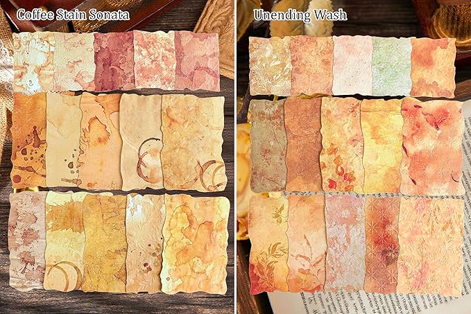 180 Sheets Embossed Textured Scrapbook Paper with 2 Double Sided Tapes, 6 Packs Scrapbook Supplies Kit for Scrapbooking, Junk Journal, Card Making Supplies, Planner, Collage
