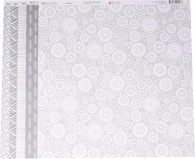 Ella & Viv by Reminisce (ELLLX) 50 Shades Scrapbook Collection Kit, Multi Color Palette, 12x12 inches