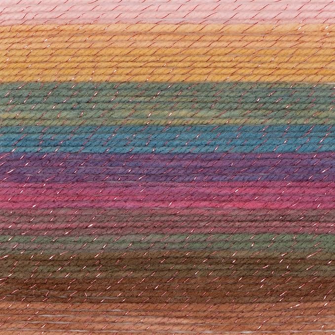 Lion Brand Yarn, Varigated Colorful Mandala Sparkle Yarn for Knitting and Crocheting,Cetus, 1 Pack
