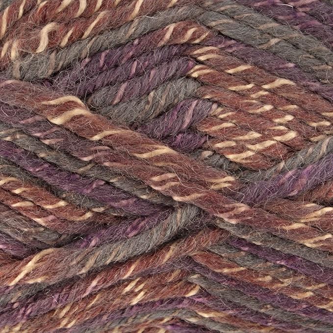 JubileeYarn Chunky Melody Yarn - 100g/Skein Bulky Wool Blend - Fieldstone Purple - 4 Skeins