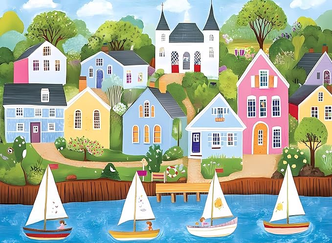 EIBEILI Adult Diamond Painting Set - Painted House Diamond Painting Set, 5D Diamond Painting, DIY Full Diamond Painting Gemstone Craft 11.8x15.7 inches