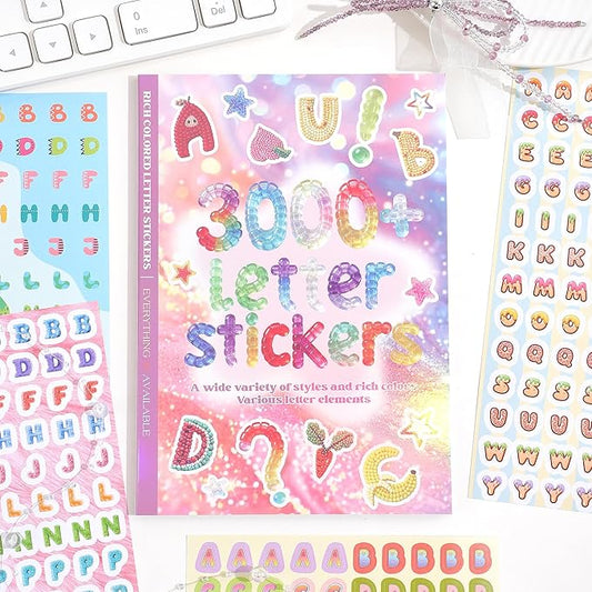 Washi Stickers for Journaling, Boho Stickers Abstract Aesthetic Stickers Vintage Scrapbook Sticker Set for Bullet Art Diary Card Craft Gifts Planner Notebook (Letter Sticker Style 3)