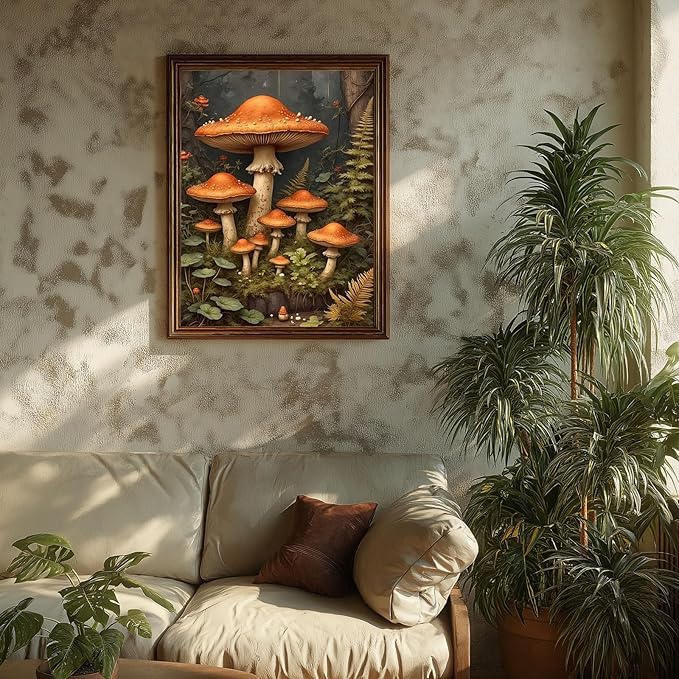 HMZephitiquc Mushroom Paint by Number for Adults, Mushroom Paint by Numbers Kit for Adults, Painting by Numbers, Easy Acrylic Oil DIY Crafts for Gift Home Decor 16x20 in
