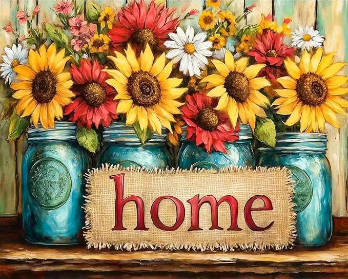 Okarina Paint by Numbers Kit for Adults Beginner Flower, Adult Paint by Number Kits on Canvas, Floral Bottle DIY Acrylic Oil Painting by Numbers for Adults, Perfect for Home Wall Decor 20X16 Inch