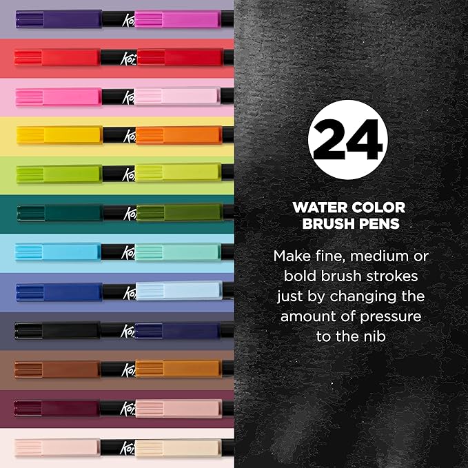 SAKURA XBR-24SA 24-Piece Koi Assorted Coloring Brush Pen Set