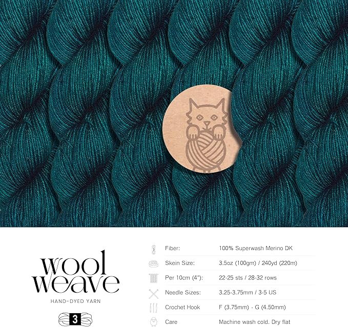 Superwash Merino Wool Yarn for Knitting & Crocheting - Premium Hand Dyed Yarn, 100gr, 240 Yards Medium Weight Yarns - Luxurious, Soft & Durable