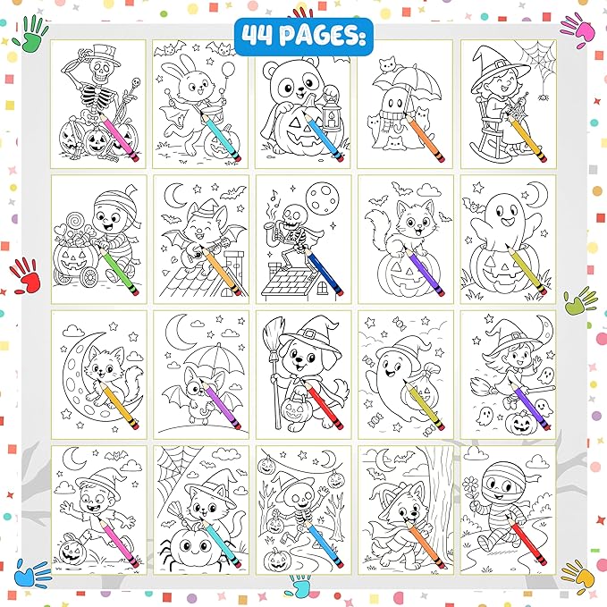 Spooky Cute Fall Coloring Book for Toddlers Ages 3+ – Halloween Pages with Pumpkins, Ghosts, and Bats – 199 GSM Paper – Spiral Bound – 8.5x11 in (Spooky Cute Fall, 8.5 x 11)