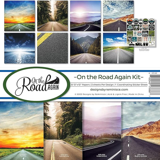 Reminisce On The Road Again Scrapbook Collection Kit, White, 12x12 inches