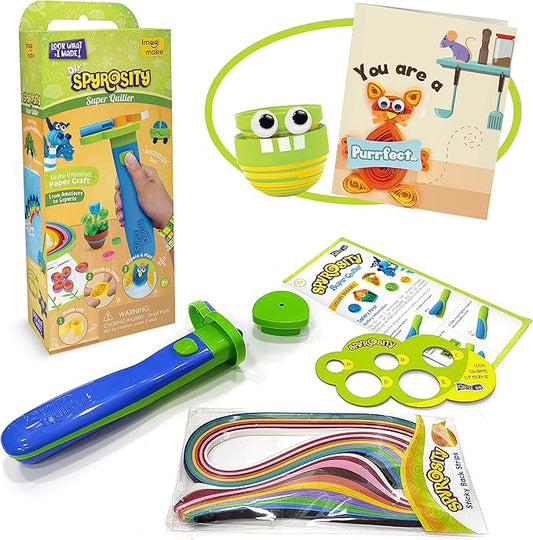Quill On Spyrosity Super Quiller with Electric Quilling Tool | Paper Quilling Kit | Crafts for Girls Ages 8-12 | Craft Kit |Craft Kit for Kids | Birthday Gift for 8,9,10,11,12 Year Old Girls and Boys