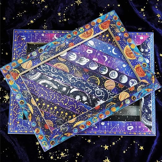 YUBBAEX Galaxy Washi Tape Set Starry Gold Silver Foil Decorative Tapes for Arts, DIY Crafts, Journals, Planners, Scrapbook, Wrapping (Universe 19 Rolls)