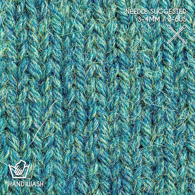Worsted Set (6 x 1.75 oz) Super Soft Baby Alpaca Knitting Yarn Blue Green 656 Yards