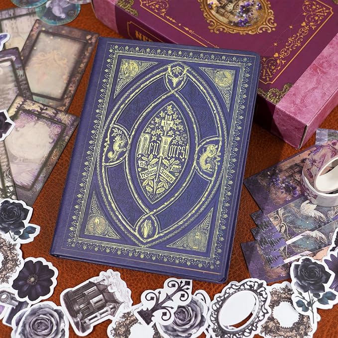 Funto Scrapbooking Kit (185 PCS), Medieval Chapter- Neruda Love, Perfect for Bullet Scrapbooking Materials, Planner DIY Craft Collage