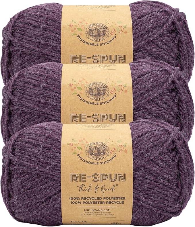 Lion Brand Yarn, Re-Spun Thick & Quick Super Bulky Yarn for Knitting, Crochet, and Crafts, Cosmos, 3 Pack, Soft Fiber for Chunky Blankets, Bulky Throws, and Cozy Sweaters