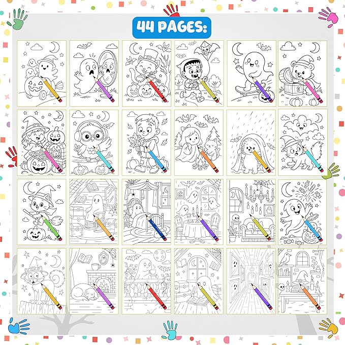 Spooky Cute Fall Coloring Book for Toddlers Ages 3+ – Halloween Pages with Pumpkins, Ghosts, and Bats – 199 GSM Paper – Spiral Bound – 8.5x11 in (Spooky Cute Fall, 8.5 x 11)