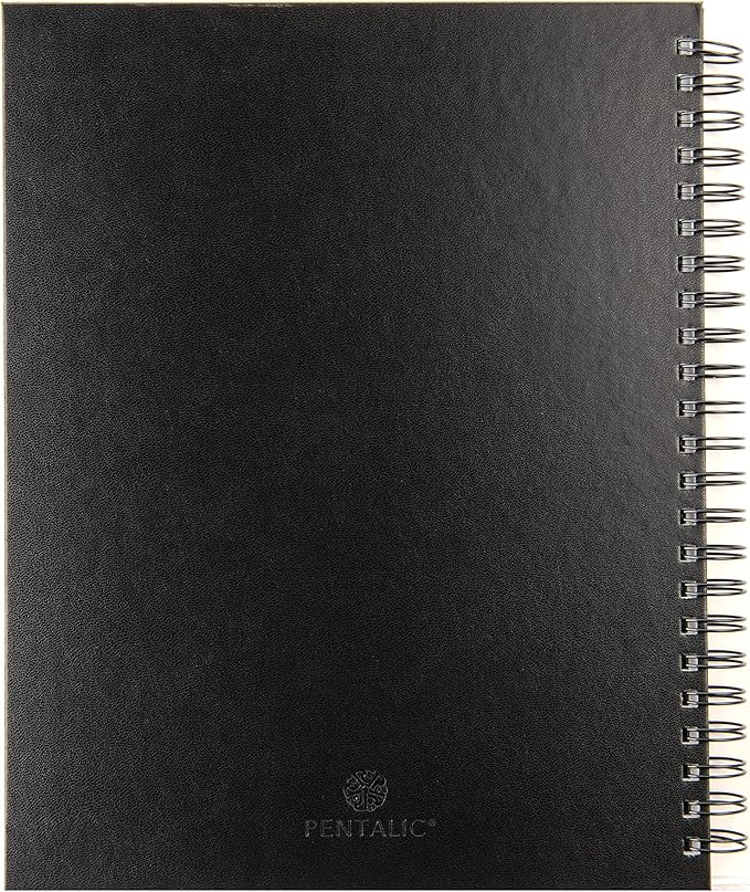 Pentalic - 9"x 12" Double Wirebound Sketchbook, 80 Sheets, Black