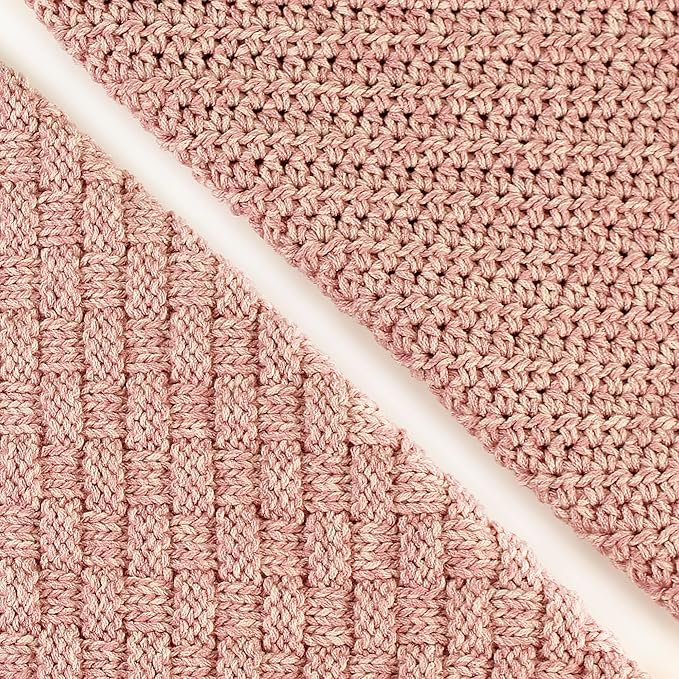 Cotton Bliss Soft Cotton Blend Yarn for Crocheting, 4-Pack (640Yds / 400G), Free Patterns, Beginners Friendly - #4 Medium Worsted Weight Yarn for Baby Blanket - Pink Cashmere